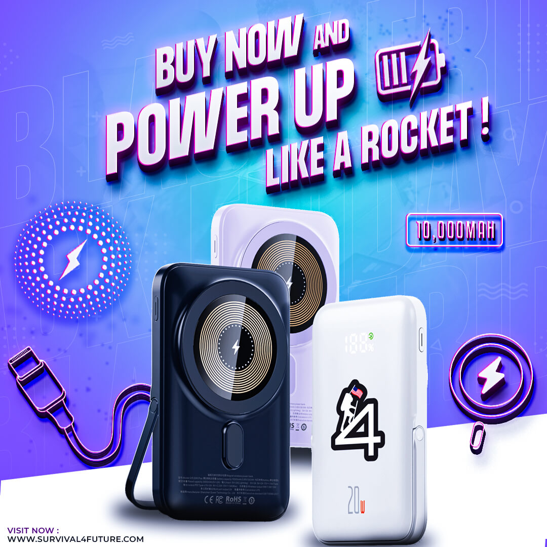 Energy4Future Magnetic Wireless Pro Powerbank 10,000 mAh - survival4future