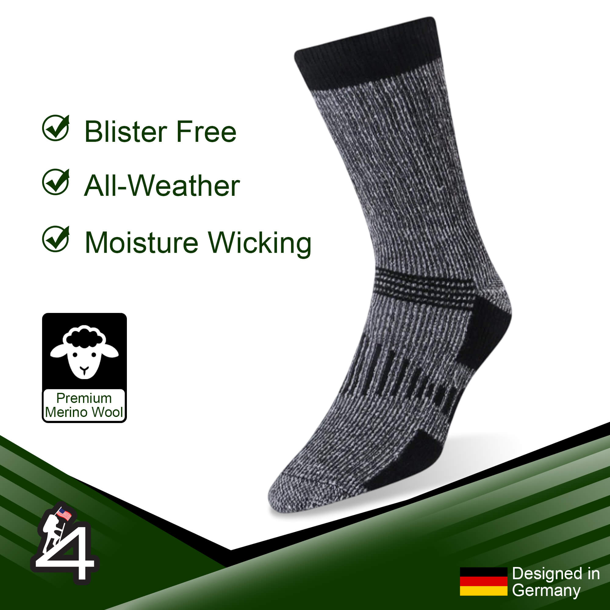 All-Season Merino Wool Socks - survival4future