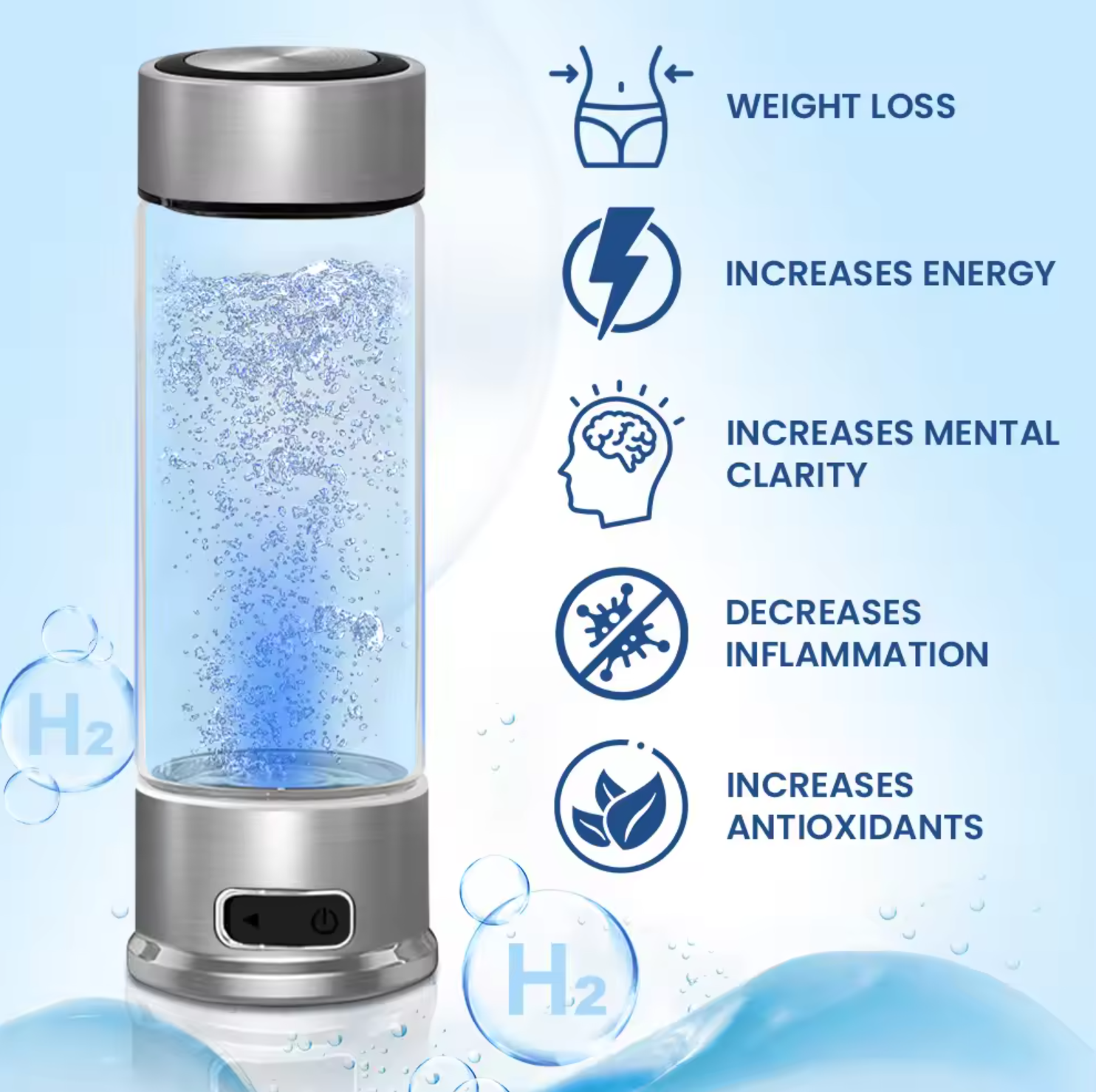 Hydro4Future - Hydrogen Water Bottle for Better Health & More Energy - - survival4future