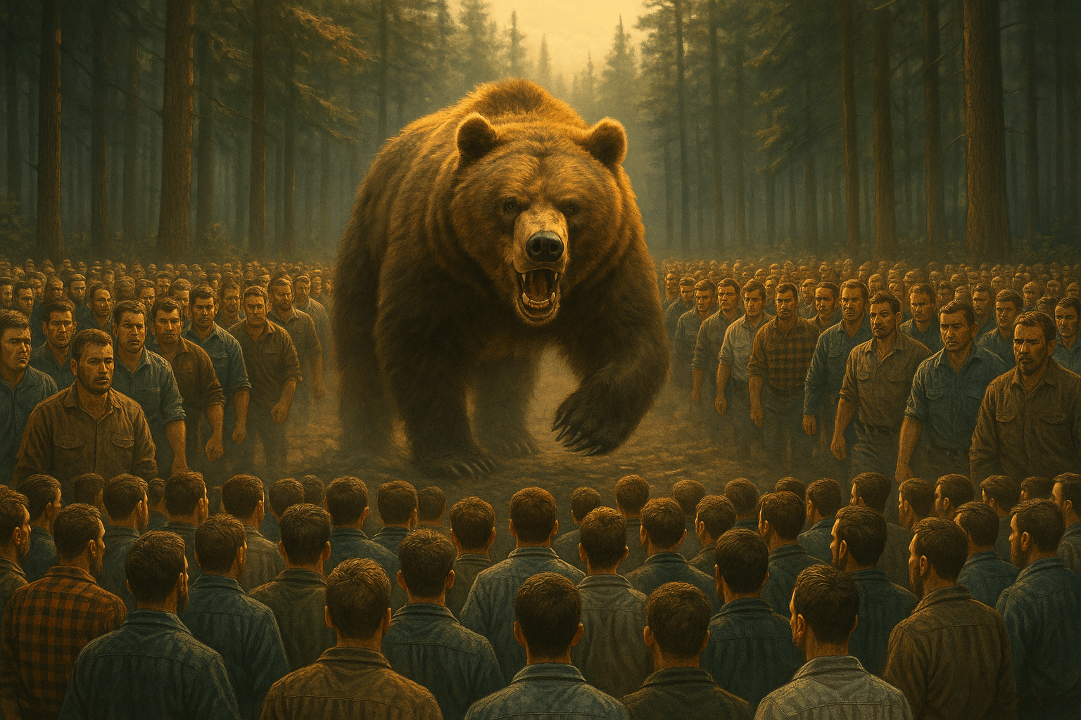 100 Men vs. 1 Grizzly Bear – Could They Really Win?