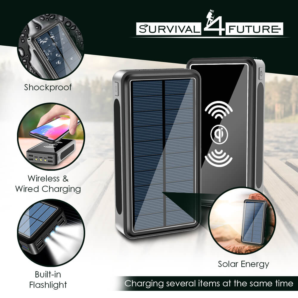 Ultimate Wireless Waterproof Solar Powerbank 50,000 mAh - survival4future