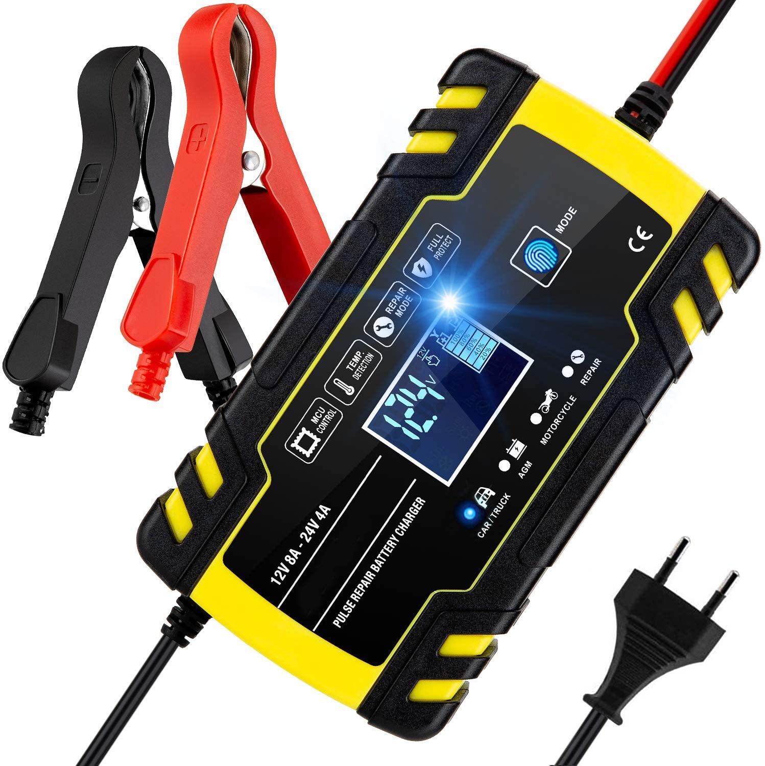 Car battery charger / jump starter with LCD touch screen - survival4future