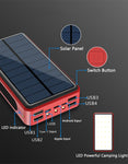 Solar charger with USB and USB-C ports